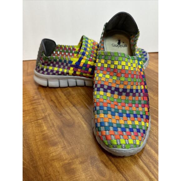 Corkys Joann Featherlite SlipOn Comfort Sneaker Rainbow Stretch Weave Women‎ 9 - Picture 11 of 16